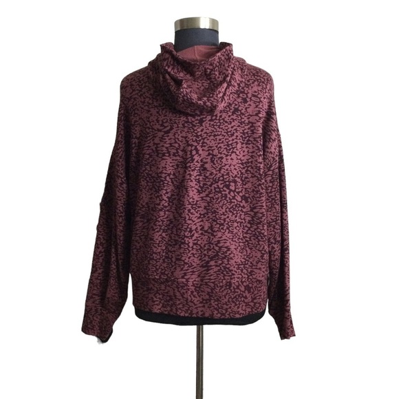 ATHLETA Balance Hoodie Ocelot Spot Twany Rose Sweatshirt Plus Size Nwot - Picture 6 of 14